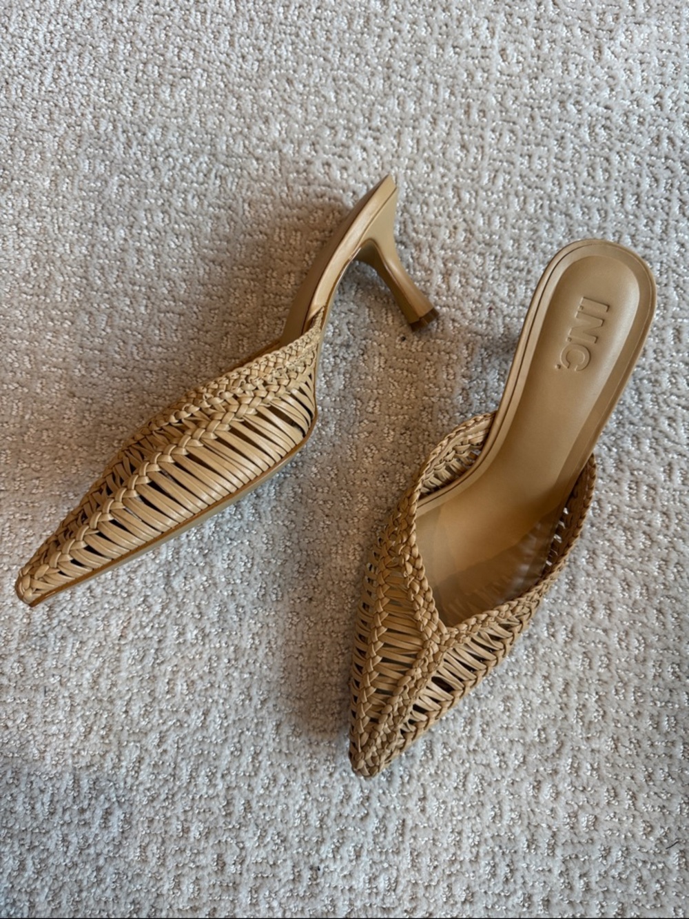 INC International Concepts Tan Woven Pointed Slip-On Mules - Picture 3 of 3